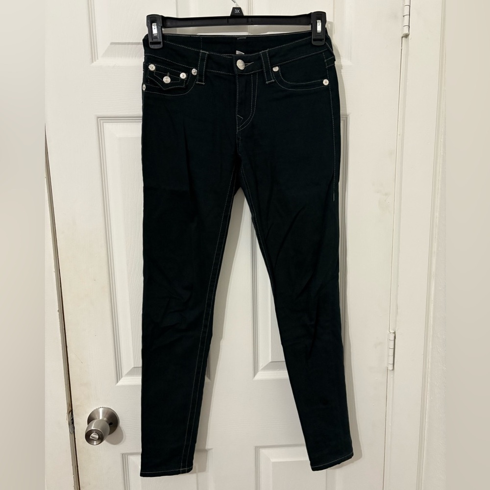 True religion dark washed skinny jeans